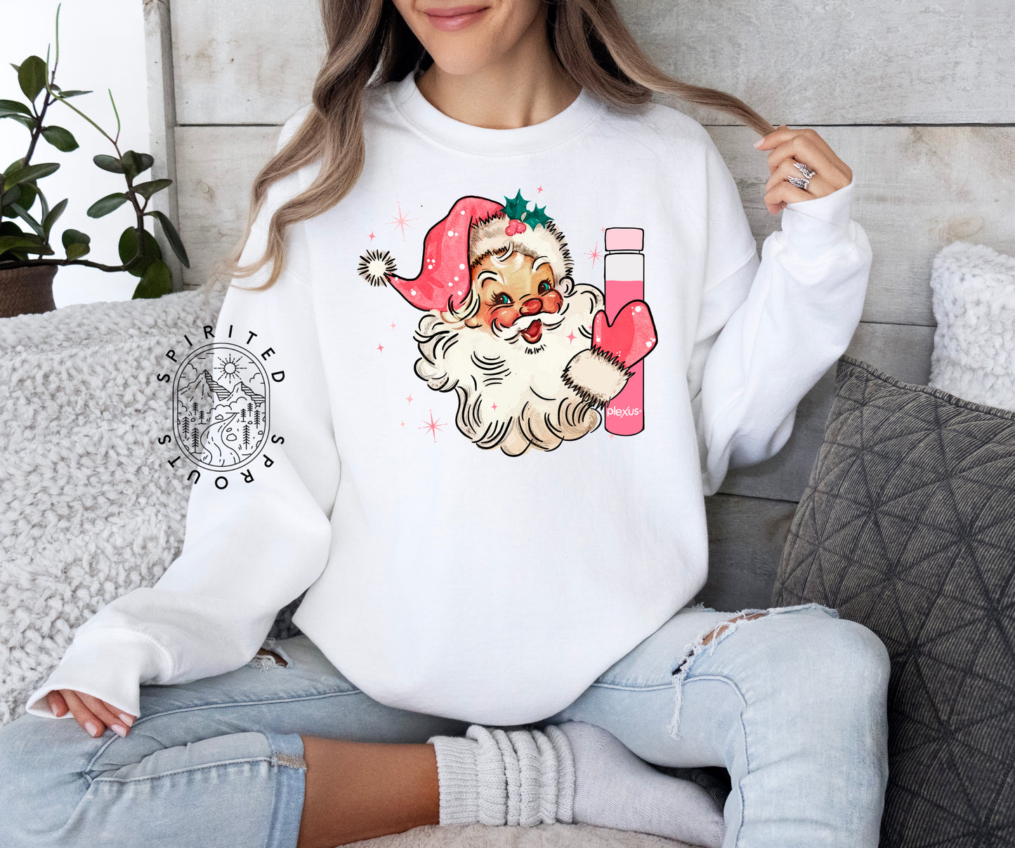 Pink Drink Santa Sweatshirt